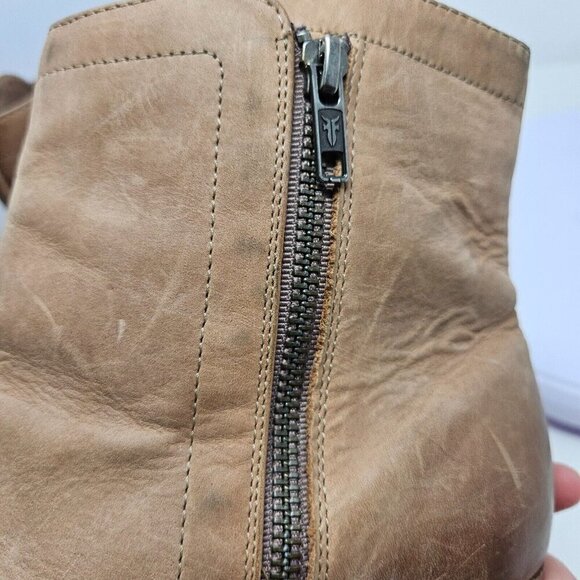 Frye Addie Double Zip Boots In Stone Tan Women’s Size 11 Leather Fall Winter - Picture 16 of 16